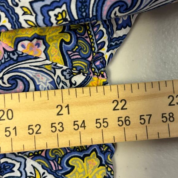 Talbots Women XL Petite Artsy Medallion Print Light Cotton Roll Tab Sleeve Shirt - Picture 5 of 9